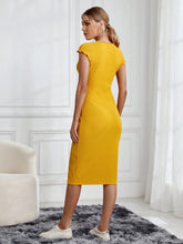 Ladies' Texture Casual Short Sleeve Bodycon Dress